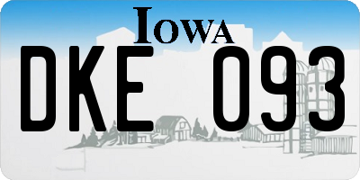 IA license plate DKE093