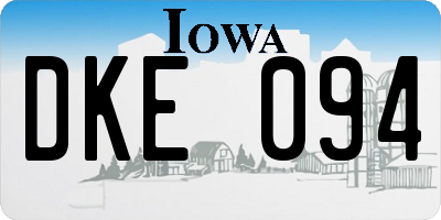 IA license plate DKE094