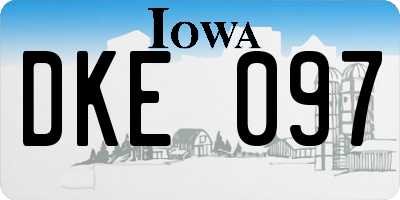 IA license plate DKE097