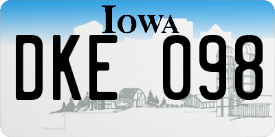 IA license plate DKE098