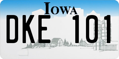 IA license plate DKE101