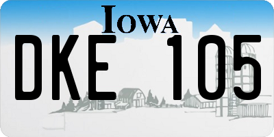 IA license plate DKE105