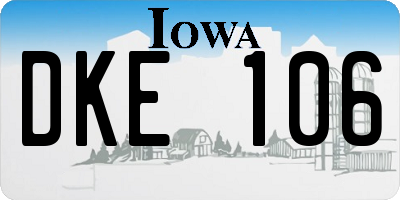 IA license plate DKE106