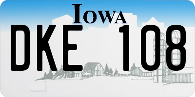 IA license plate DKE108