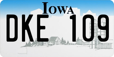 IA license plate DKE109