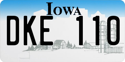 IA license plate DKE110