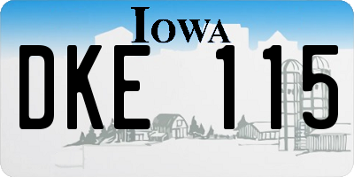 IA license plate DKE115