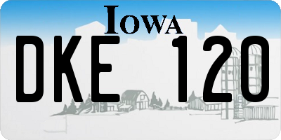 IA license plate DKE120
