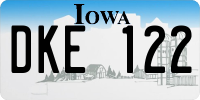 IA license plate DKE122