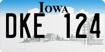 IA license plate DKE124
