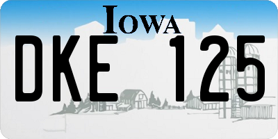 IA license plate DKE125