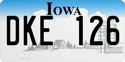 IA license plate DKE126