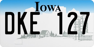 IA license plate DKE127