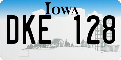 IA license plate DKE128