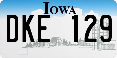 IA license plate DKE129