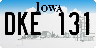 IA license plate DKE131