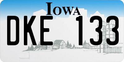 IA license plate DKE133
