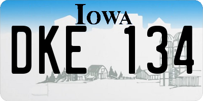 IA license plate DKE134