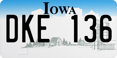 IA license plate DKE136