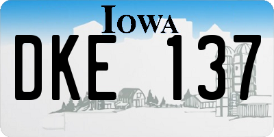 IA license plate DKE137