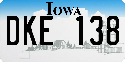 IA license plate DKE138