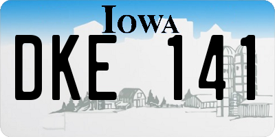 IA license plate DKE141
