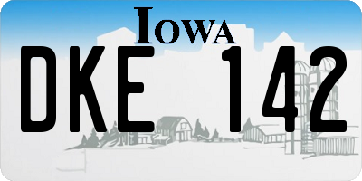 IA license plate DKE142