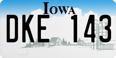 IA license plate DKE143