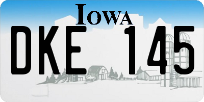 IA license plate DKE145