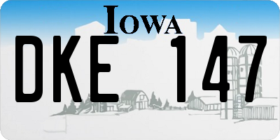 IA license plate DKE147