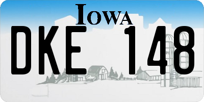IA license plate DKE148