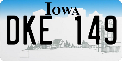 IA license plate DKE149