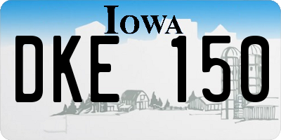 IA license plate DKE150