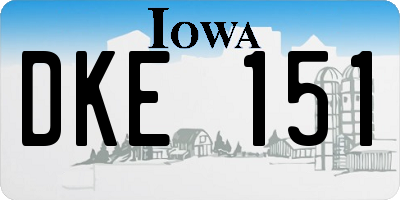 IA license plate DKE151