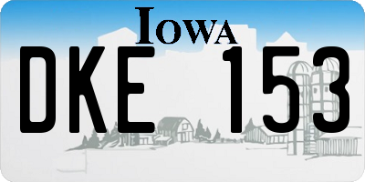 IA license plate DKE153