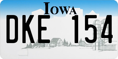 IA license plate DKE154