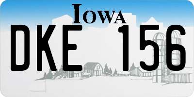 IA license plate DKE156