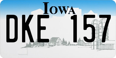 IA license plate DKE157