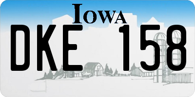 IA license plate DKE158