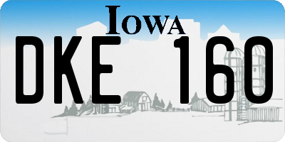 IA license plate DKE160
