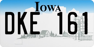 IA license plate DKE161