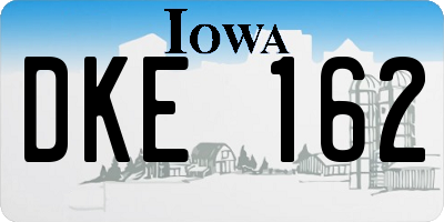 IA license plate DKE162