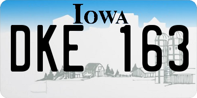 IA license plate DKE163
