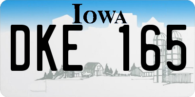 IA license plate DKE165