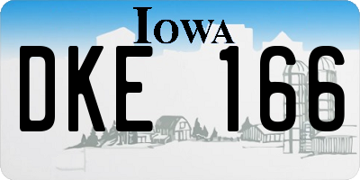 IA license plate DKE166