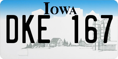 IA license plate DKE167