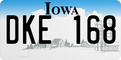 IA license plate DKE168