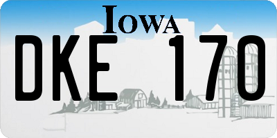 IA license plate DKE170
