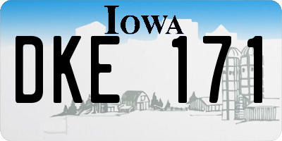 IA license plate DKE171