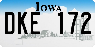 IA license plate DKE172